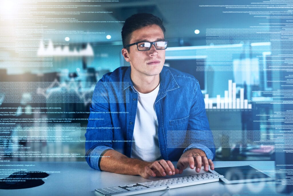 Technology professional working with software systems